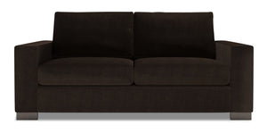 Sofa personnalisable Track de Sofa Lab de 75 po de format condo fabriqué au Canada en tissu de chenille avec accoudoirs rectilignes - brun Luxury Chocolate