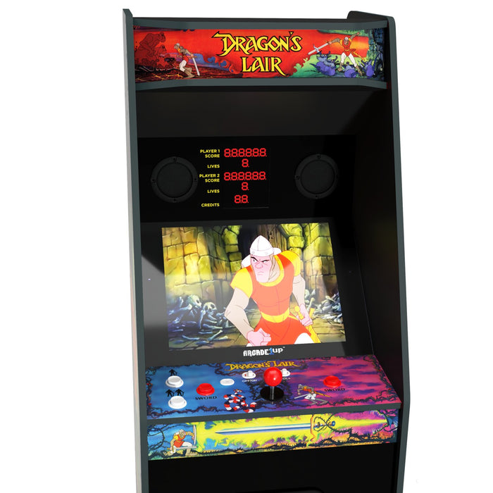 Borne d'arcade Dragon’s LairMD de Arcade1Up avec plateforme