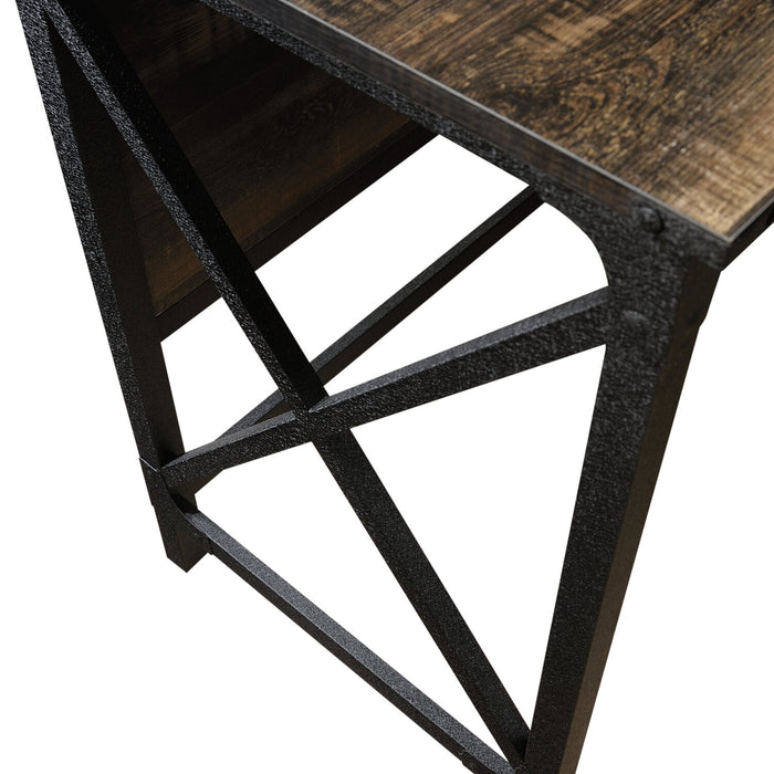 Bureau en forme de L Lewis de 59,84 po à 2 tiroirs - chêne carbone