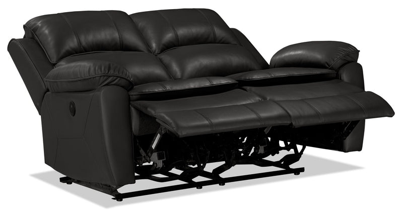 Causeuse à inclinaison électrique Chandler de 60 po en tissu d’apparence cuir - gris