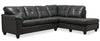 Sofa sectionnel de droite Addison 2 pièces fabriqué au Canada en tissu d’apparence cuir avec coussins de siège amovibles - gris