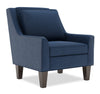 Fauteuil d’appoint club Sofa Lab personnalisable de 29 po fabriqué au Canada en tissu d’apparence lin avec pattes en bois - bleu Pax Navy