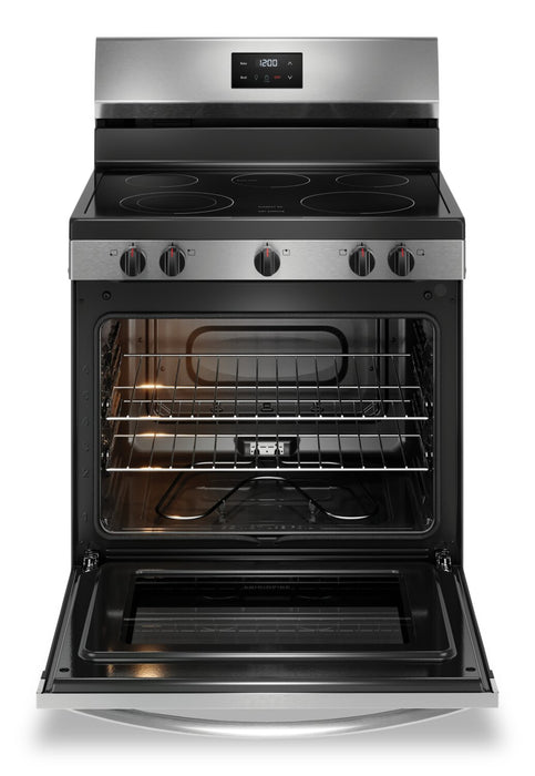 Cuisinière électrique Frigidaire de 5,3 pi³ avec élément à ébullition rapide et surface de cuisson à 5 éléments - acier inoxydable - FCRE305CBS