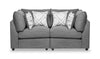 Causeuse modulaire Evolve de Scott Living de 79 po en tissu d’apparence lin avec coussins amovibles en duvet et plumes - gris anthracite