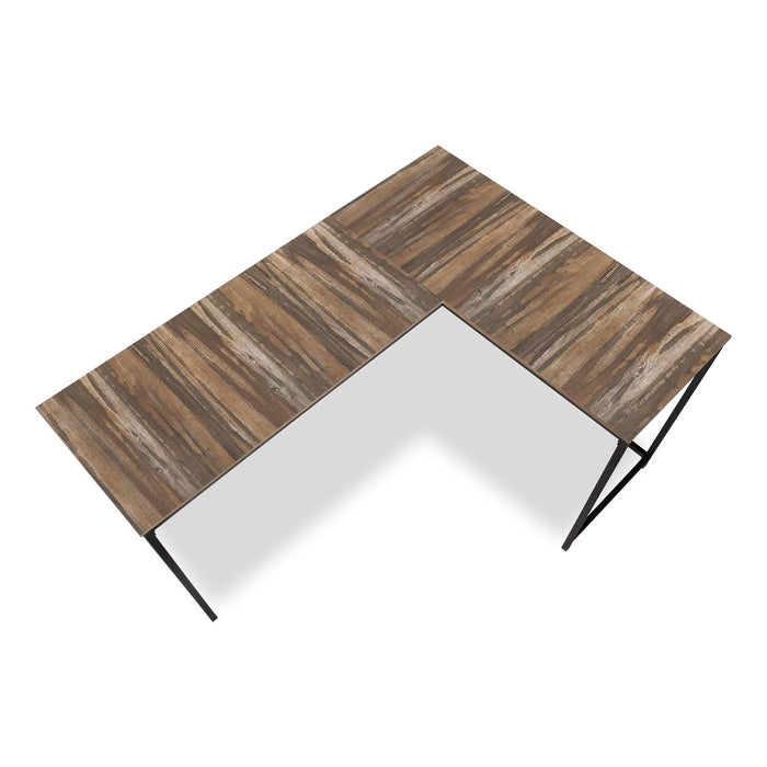 Bureau en coin en forme de L Karter de 58,25 po - brun
