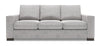 Sofa personnalisable Track de Sofa Lab de 85 po fabriqué au Canada en tissu d’apparence lin avec accoudoirs rectilignes - gris Luna Domino
