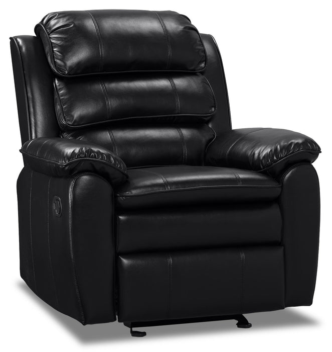 Fauteuil coulissant inclinable Adam de 34,45 po en tissu d’apparence cuir - noir