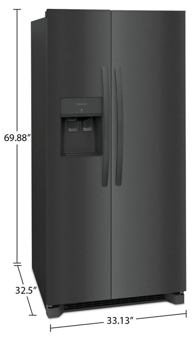 Réfrigérateur Frigidaire de 22,3 pi³ et de 33 po de profondeur standard à compartiments juxtaposés - acier inoxydable noir - FRSS2323AD