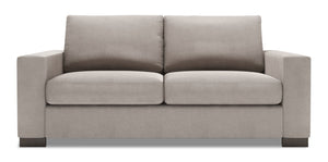 Sofa personnalisable Track de Sofa Lab de 75 po de format condo fabriqué au Canada en tissu d’apparence lin avec accoudoirs rectilignes - gris Pax Slate