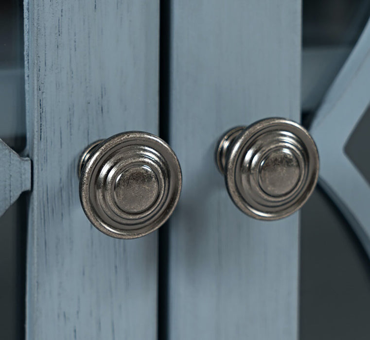 Armoire décorative Carmine de 31 po avec portes en verre - bleue