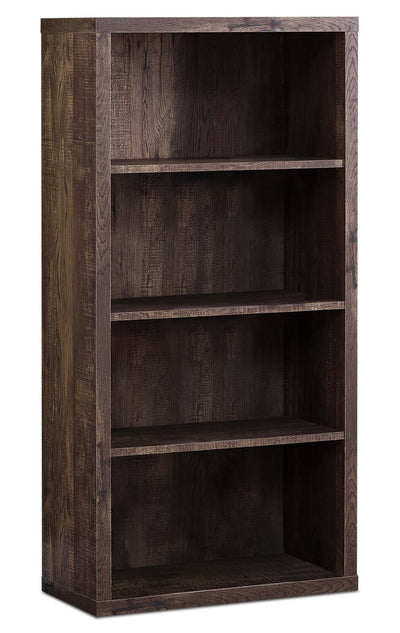 Slade 4-Shelf Bookcase - Brown