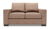 Causeuse personnalisable Track de Sofa Lab de 62 po fabriquée au Canada en tissu d’apparence lin avec accoudoirs rectilignes - brun Pax Wicker
