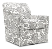 Fauteuil d’appoint pivotant Sofa Lab de 31 po fabriqué au Canada en tissu - Dalmatian multicolore