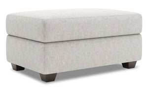 Pouf de rangement personnalisable The Trunk de Sofa Lab de 39 po fabriqué au Canada en tissu de chenille - argenté Luxury Silver