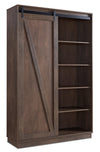 Armoire décorative de rangement Warren de 47,25 po avec porte coulissante de style grange - chêne noyer