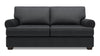 Sofa personnalisable Roll de Sofa Lab de 76 po de format condo fabriqué au Canada en tissu d’apparence lin avec accoudoirs enroulés - gris Pax Pepper