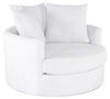 Fauteuil d’appoint Cuddler Grande de 48 po fabriqué au Canada en tissu de chenille - blanc Plush Heaven
