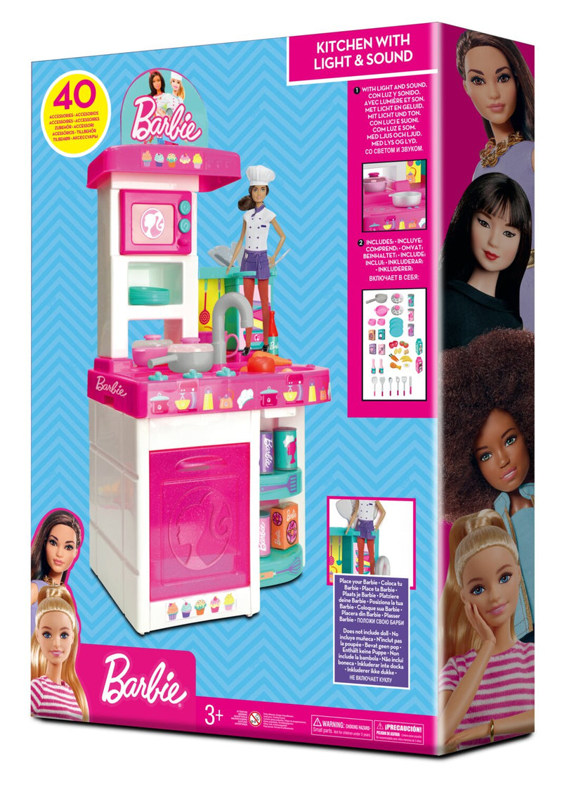 Cuisine Barbie  Cuisine de poupée avec four, cuisinière + réfrigérateur 