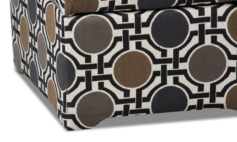 Pouf de rangement d’appoint Nina de 39 po fabriqué au Canada en tissu d’apparence lin