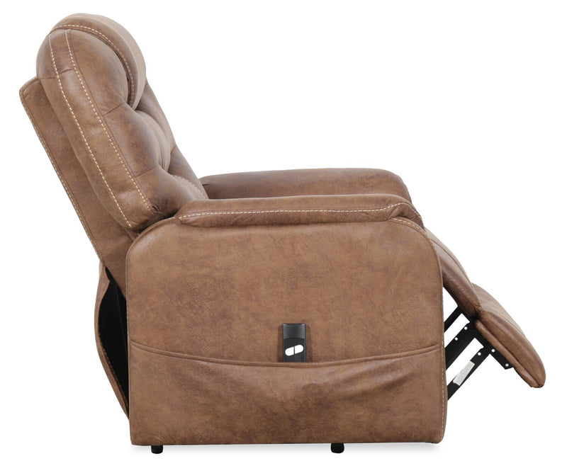 Fauteuil basculeur à inclinaison électrique Landon de 34 po en microfibre - brun
