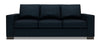 Sofa personnalisable Track de Sofa Lab de 85 po fabriqué au Canada en tissu de chenille avec accoudoirs rectilignes - bleu Luxury Indigo