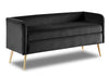 Banc Cass de 52 po - velours noir avec pattes dorées