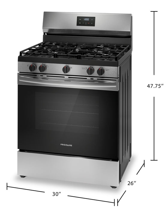 Cuisinière à gaz Frigidaire de 5,1 pi³ avec ébullition rapide et surface de cuisson à 5 brûleurs - acier inoxydable - FCRG3052BS