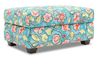 Pouf de rangement The Trunk de Sofa Lab de 39 po fabriqué au Canada en tissu - Malibu multicolore