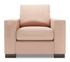 Fauteuil Track de Sofa Lab personnalisable de 38 po fabriqué au Canada en tissu d’apparence lin avec accoudoirs rectilignes - rose Pax Rose