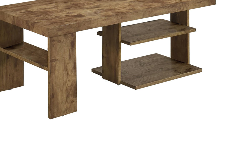 Table à café rustique Devon de 43,3 po avec tablette - bois au fini pin clair