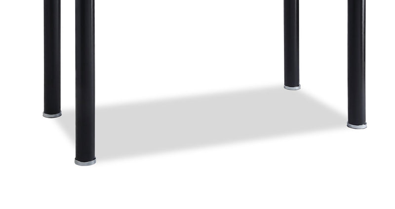 Ensemble de salle à manger Onyx 5 pièces en métal avec table de 55 po (L) dessus en verre et 4 chaises - noir
