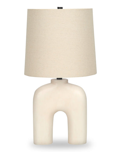 25" Cream Resin Arch Shaped Table Lamp|Lampe de table en forme d’arche de 25 po en résine crème