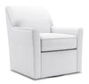 Fauteuil d’appoint pivotant Sofa Lab personnalisable de 31 po fabriqué au Canada en tissu d’apparence lin - blanc Pax Ice