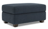 Pouf de rangement personnalisable The Trunk de Sofa Lab de 39 po fabriqué au Canada en tissu d’apparence lin - bleu Luna Sailor