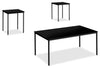 Ensemble 3 tables modernes Easton de 42 po (table à café et 2 tables de bout) - noir avec pattes en métal noir