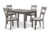 Ensemble de salle à manger Krew 5 pièces en mélamine avec table de 60 po (L) et 4 chaises - gris