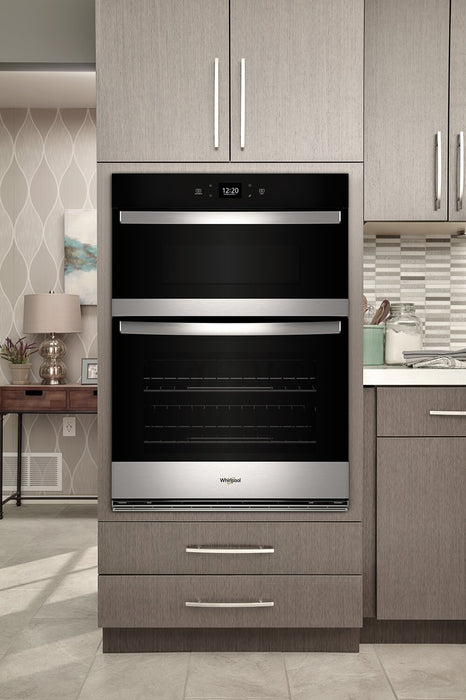 Four mural combiné électrique Whirlpool de 6,4 pi³ et de 30 po avec friture à air - acier inoxydable résistant aux traces de doigts - WOEC5030LZ