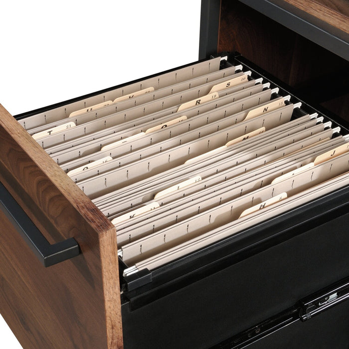 Bureau en forme de L Elzie de 65,98 po - noyer majestueux