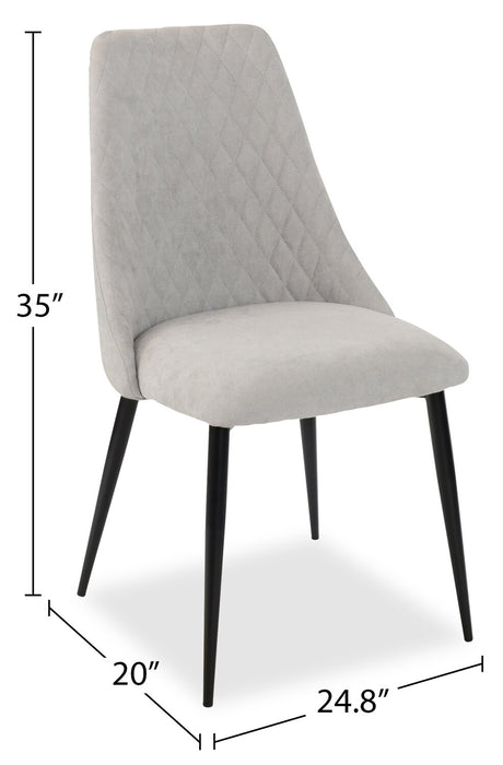 Chaise de salle à manger Miya en tissu de polyester et en métal - grise