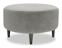 Pouf The Curve de Sofa Lab de 31 po fabriqué au Canada en tissu de velours - gris Platinum Grey