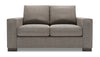 Causeuse personnalisable Track de Sofa Lab de 62 po fabriquée au Canada en tissu d’apparence lin avec accoudoirs rectilignes - gris Luna Smoke