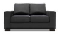Causeuse Track de Sofa Lab de 62 po fabriquée au Canada en tissu d’apparence lin avec accoudoirs rectilignes - gris Pax Pepper