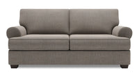 Sofa Roll de Sofa Lab de 76 po de format condo fabriqué au Canada en tissu d’apparence lin - gris Luna Smoke