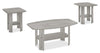 Ensemble 3 tables modernes Everest de 35,5 po (table à café et 2 tables de bout) avec tablette - gris