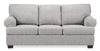 Sofa-lit personnalisable Roll de Sofa Lab de 86 po fabriqué au Canada en tissu d’apparence lin avec accoudoirs enroulés - gris Luna Domino
