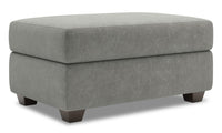 Pouf de rangement The Trunk de Sofa Lab de 39 po fabriqué au Canada en tissu de velours - gris Platinum Grey