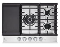 Surface de cuisson à gaz LG de 30 po à 5 éléments - acier inoxydable Smudge-ProofMD - CBGJ3027S