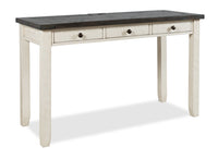 Bureau Madison County de 50 po à 3 tiroirs - blanc rétro avec brun de style bois de grange
