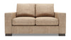 Causeuse personnalisable Track de Sofa Lab de 62 po fabriquée au Canada en tissu d’apparence lin avec accoudoirs rectilignes - taupe Luxury Taupe