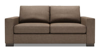 Sofa Track de Sofa Lab de 75 po de format condo fabriqué au Canada en tissu d’apparence lin - brun Luna Praline